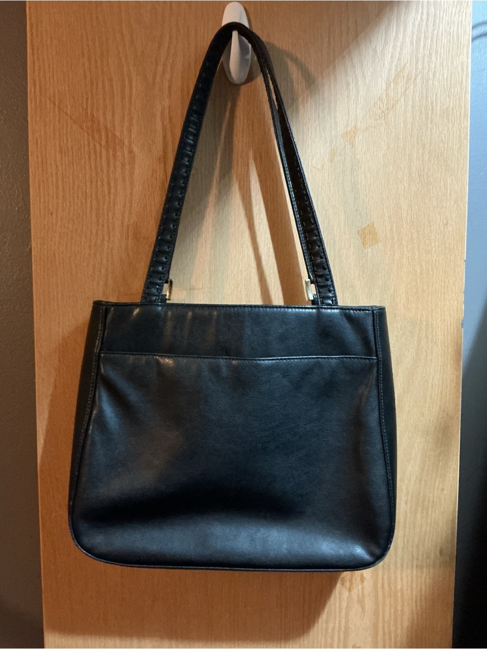 SOLD Timeless Black Shoulder Bag with Polished Hardware - Picture 3 of 4